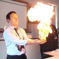 Mr. B doing and experiment